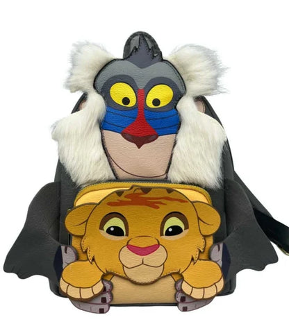 🦁🌿 Mini Sac à Dos Loungefly – Le Roi Lion – Simba & Rafiki 🌿🦁