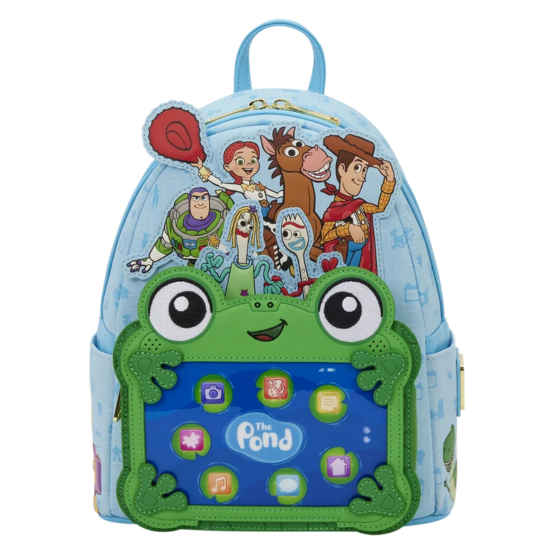 🤠📱 Mini Sac à Dos Loungefly – Toy Story 5 – Woody, Buzz, Jessie, Forky & Lilypad 📱🚀