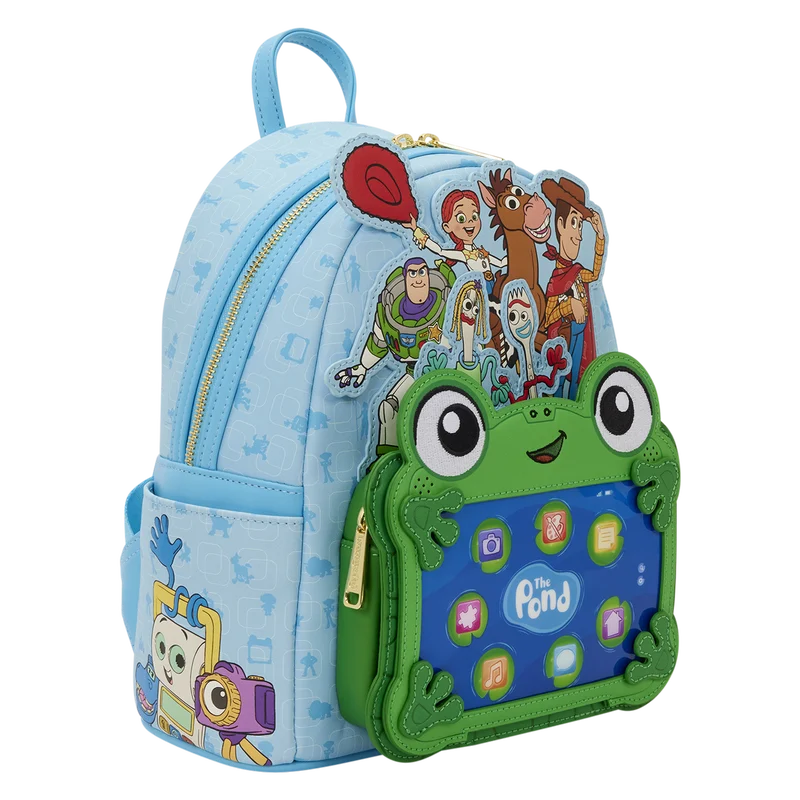 🤠📱 Mini Sac à Dos Loungefly – Toy Story 5 – Woody, Buzz, Jessie, Forky & Lilypad 📱🚀
