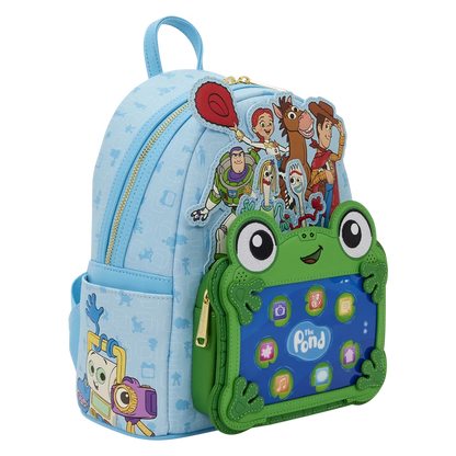 🤠📱 Mini Sac à Dos Loungefly – Toy Story 5 – Woody, Buzz, Jessie, Forky & Lilypad 📱🚀