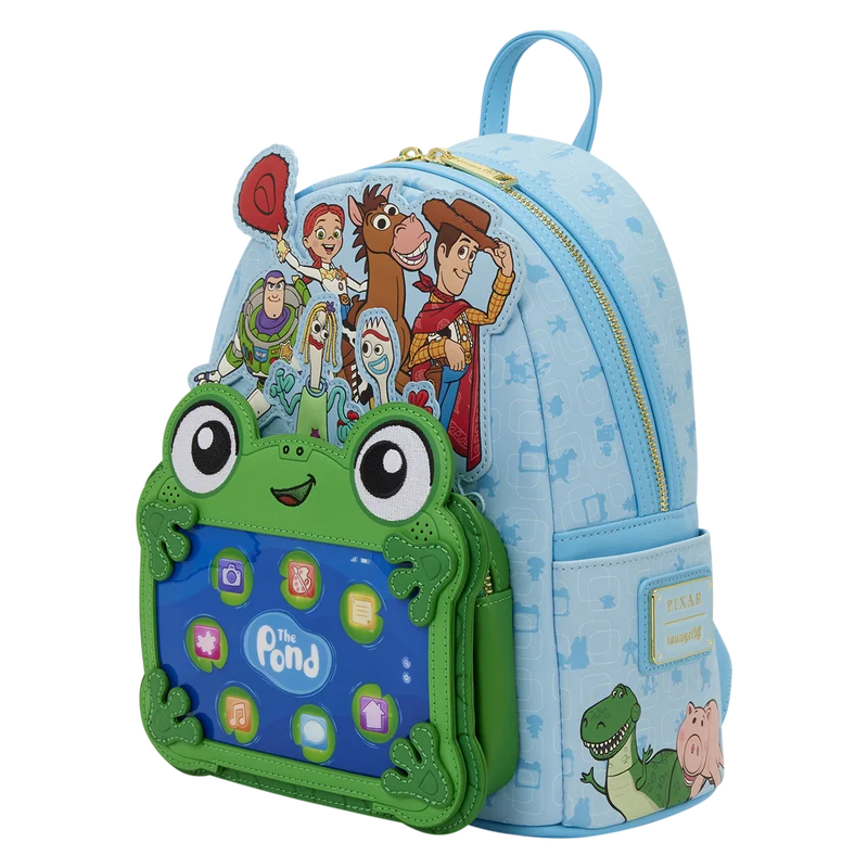 🤠📱 Mini Sac à Dos Loungefly – Toy Story 5 – Woody, Buzz, Jessie, Forky & Lilypad 📱🚀