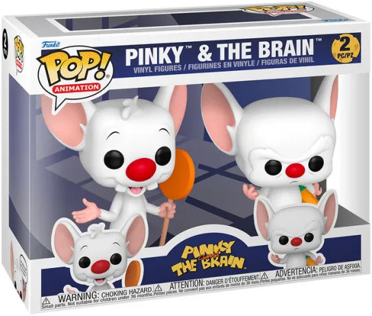 🐭🧠 Funko Pop! Animation – Pinky & The Brain (Minus & Cortex) – Pack 2 figurines 🧠🐭
