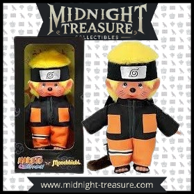 Peluche Monchhichi Naruto Uzumaki 20 cm – Édition spéciale crossover Monchhichi x Naruto
