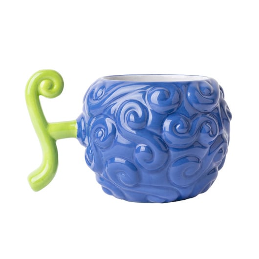 Mug 3D Fruit du Démon Gum-Gum – One Piece – 500 ml – Officiel. Reproduction fidèle en céramique du fruit Gum-Gum avec anse en forme de tige verte. Un mug collector pour les fans de Luffy et de One Piece.


