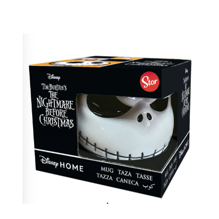 Mug 3D Jack Skellington - L'Étrange Noël de Monsieur Jack (475ml). Une tasse en céramique sculptée à l'effigie du célèbre Roi des citrouilles. Un must-have pour les fans de Tim Burton et de Nightmare Before Christmas