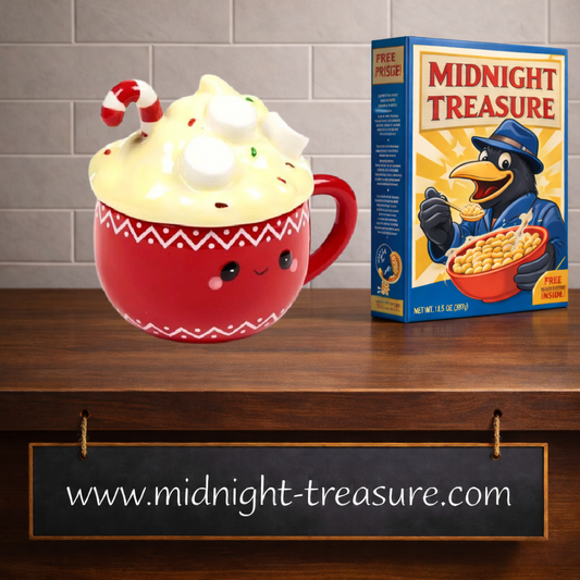 Mug 3D Kawaii Chocolat Chaud 325 ml avec couvercle en céramique. Grande tasse rouge décorée de chantilly, marshmallows et sucre d'orge dans un style kawaii sous licence officielle.