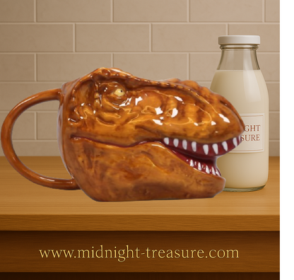 Mug 3D T-Rex – Jurassic Park – 510 ml – Officiel. Mug sculpté en forme de tête de Tyrannosaurus Rex avec détails réalistes. Un accessoire impressionnant pour les fans de dinosaures et de Jurassic Park.

