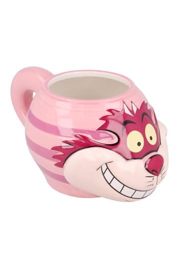 Mug Disney – Alice au Pays des Merveilles – Chat du Cheshire – 500 ml – 3D. Un mug en dolomie représentant le visage du Chat du Cheshire avec ses rayures roses et son grand sourire. Une tasse originale idéale pour les fans de l’univers féerique de Disney.