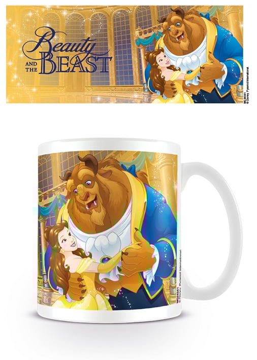 Mug Disney – La Belle et la Bête – 300 ml – Tale as Old as Time. Mug blanc décoré de Belle et la Bête dansant dans la salle de bal. Scène romantique issue du film d’animation.