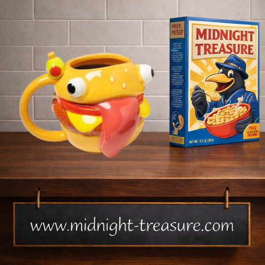 Mug Fortnite Durrr Burger 3D 450 ml tasse en céramique design burger yeux globuleux langue style gaming objet collector officiel.
