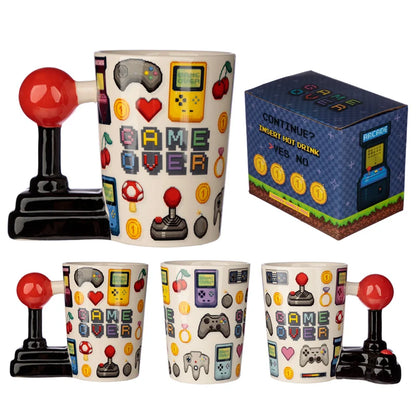 🕹️👾 GAME OVER - Joystick & Pixels - Mug avec Anse 3D - 400 ml 👾🕹️