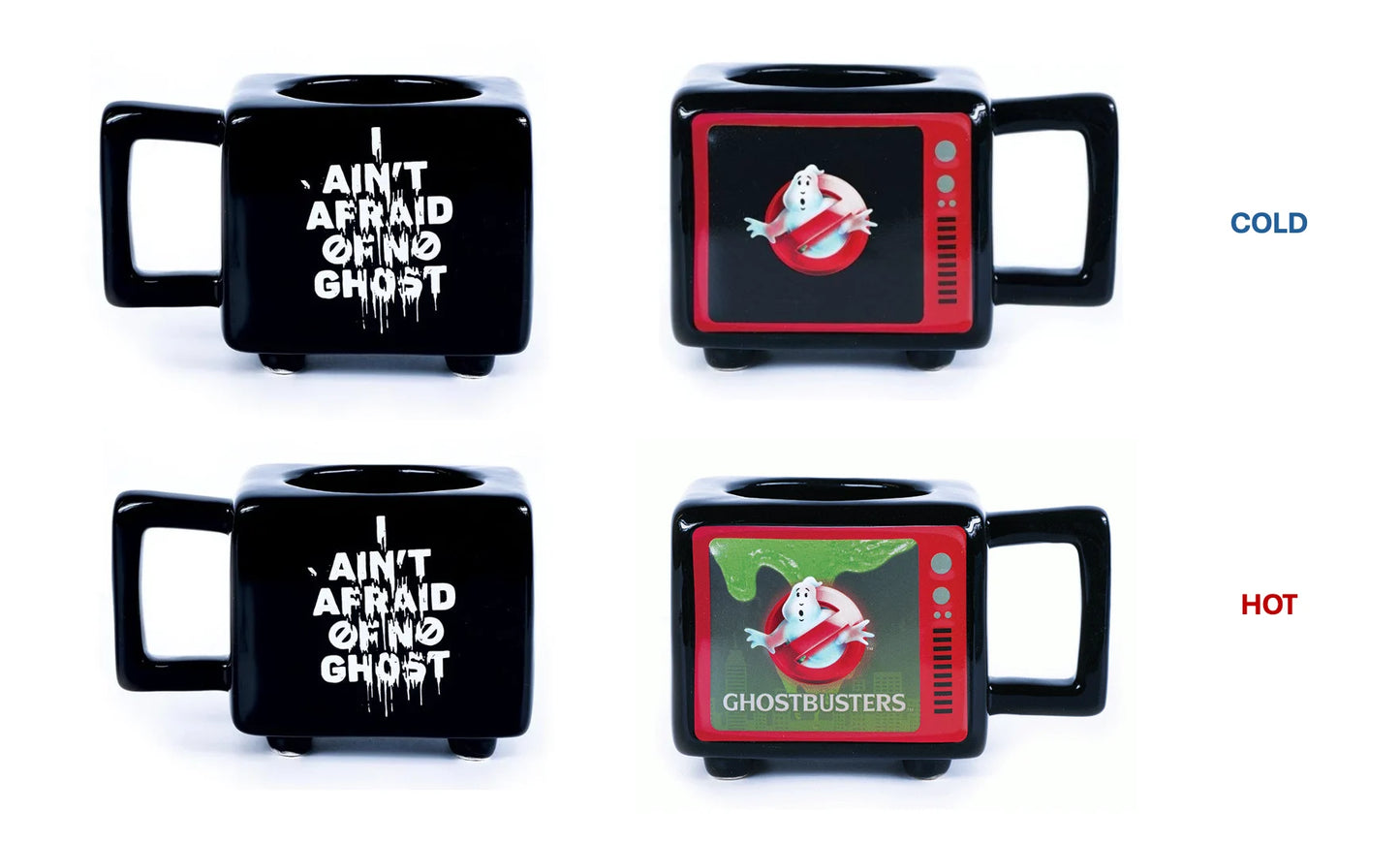 🖤📺 Ghostbusters – I ain’t afraid – mug retro TV thermoréactif – 500 ml 📺🖤
