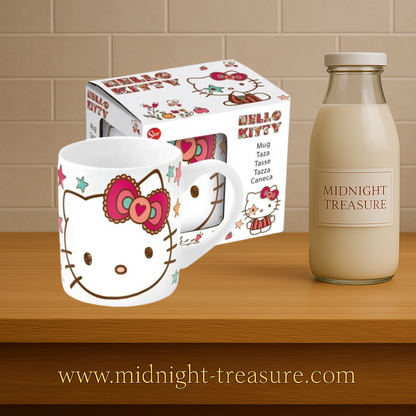 Mug Hello Kitty en céramique 325 ml avec illustrations colorées, sous licence officielle Sanrio. Mug kawaii idéal pour café, thé ou chocolat chaud.