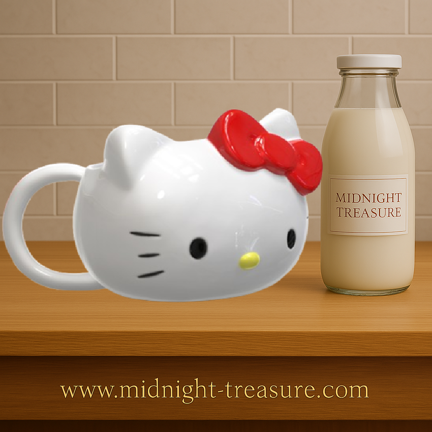 Mug Hello Kitty – Shaped – 300 ml – Officiel. Mug en céramique en forme de la tête de Hello Kitty avec son nœud rouge iconique. Un objet kawaii incontournable pour les fans de Sanrio et collectionneurs.