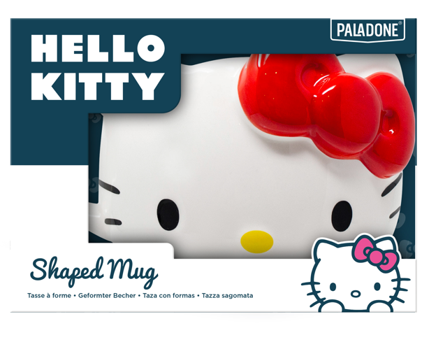 Mug Hello Kitty – Shaped – 300 ml – Officiel. Mug en céramique en forme de la tête de Hello Kitty avec son nœud rouge iconique. Un objet kawaii incontournable pour les fans de Sanrio et collectionneurs.