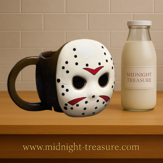 Mug Vendredi 13 – Jason Voorhees – 500 ml – Céramique. Mug en forme du masque iconique de Jason, avec détails rouges et noirs. Un accessoire glaçant pour tous les fans de films d’horreur.