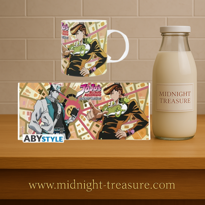 Mug JoJo’s Bizarre Adventure – Carte – 320 ml. Mug en céramique avec Jotaro Kujo et Josuke Higashikata, design inspiré de Morioh, produit officiel ABYstyle.