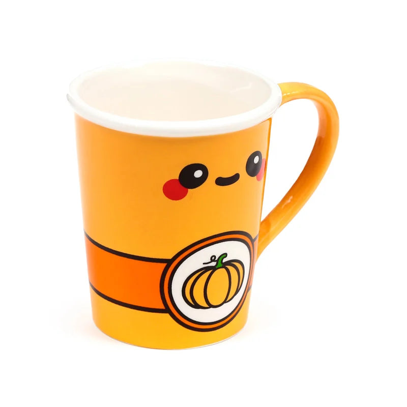 🎃☕ kawaii – latte citrouille épicé – mug + couvercle 3D – 325 ml ☕🎃