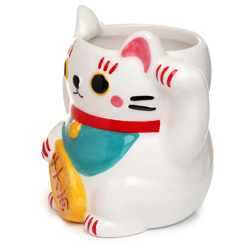 🤍🐱 Maneki-Neko – Blanc – Mug 3D – 450 ml 🐱🤍
