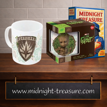 Mug Marvel Groot avec logo Guardians of the Galaxy et illustration du personnage en ceramique 325 ml.