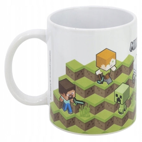 Mug Minecraft – 325 ml – Stor. Mug en céramique décoré de personnages et mobs du jeu sur un décor de blocs. Design coloré issu de l’univers Minecraft.