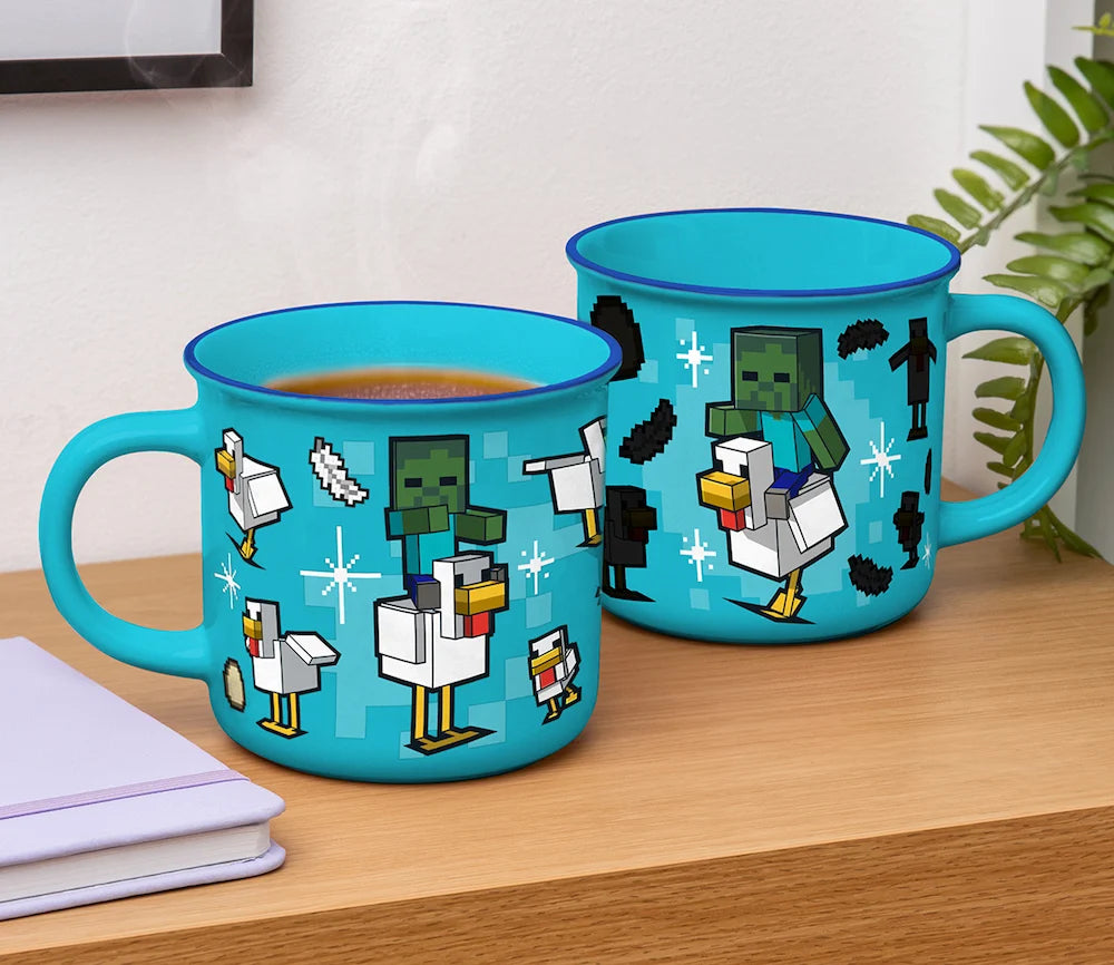 🐔⛏️ MINECRAFT – Chicken Jockey (Poule Chevauchée) – Mug thermoréactif 350 ml ⛏️🐔