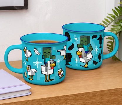 🐔⛏️ MINECRAFT – Chicken Jockey (Poule Chevauchée) – Mug thermoréactif 350 ml ⛏️🐔