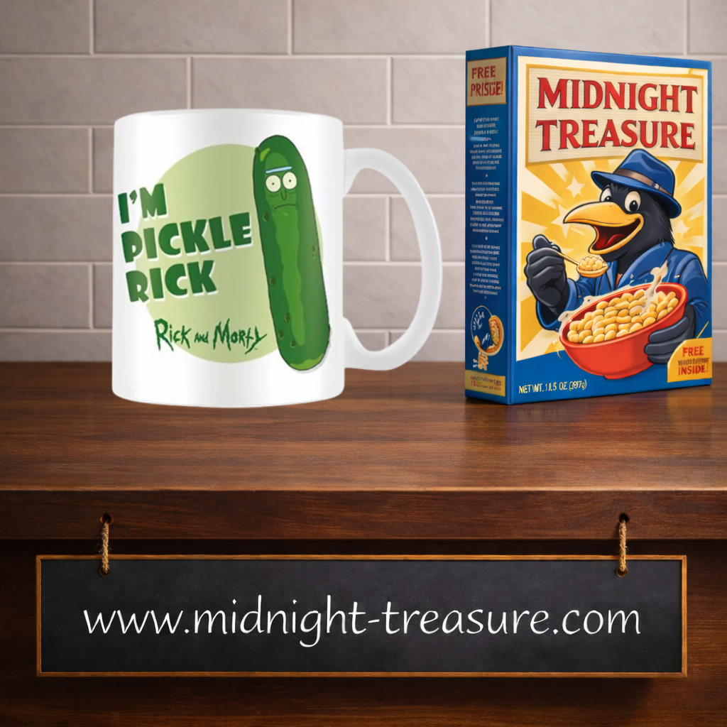 Mug Rick et Morty I'm Pickle Rick 315 ml sous licence officielle. Illustration de Pickle Rick, la célèbre transformation de Rick en cornichon dans l'épisode culte de la série animée. Un mug collector parfait pour les fans de Rick et Morty.