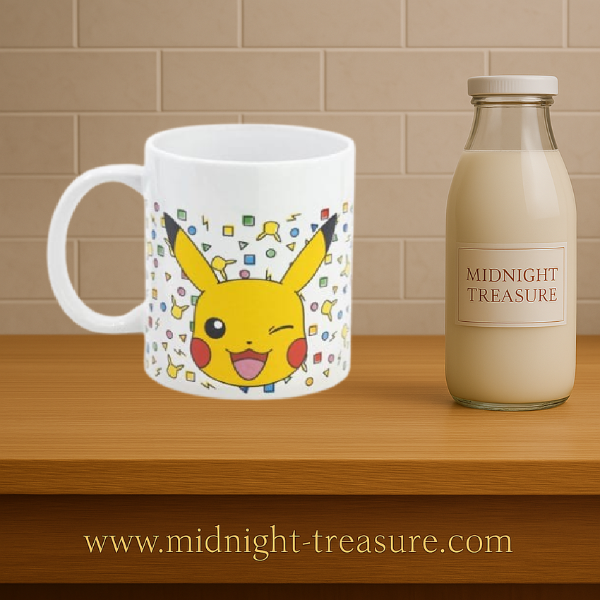 Mug Pokémon – Pikachu Confetti – 325 ml – Céramique. Mug blanc orné des visages expressifs de Pikachu et de motifs confettis colorés. Parfait pour les fans de la licence Pokémon à la recherche d’un accessoire mignon et pratique.