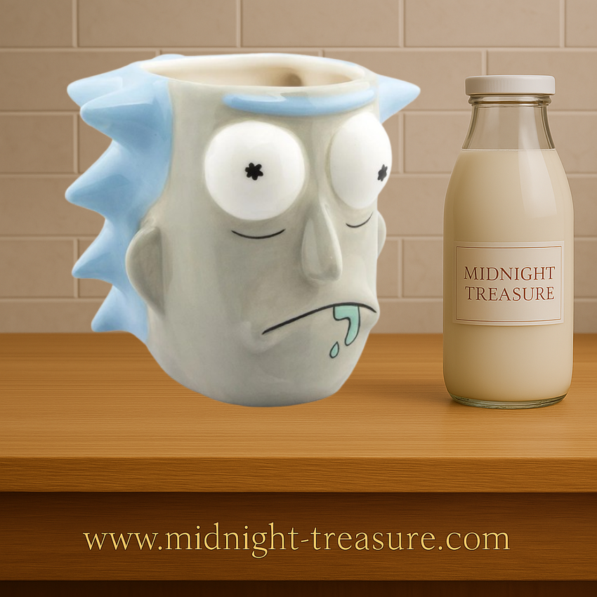 Mug Rick & Morty – Rick Sanchez – 500 ml. Mug 3D en forme de tête de Rick avec cheveux bleus en relief et goutte de bave iconiqu