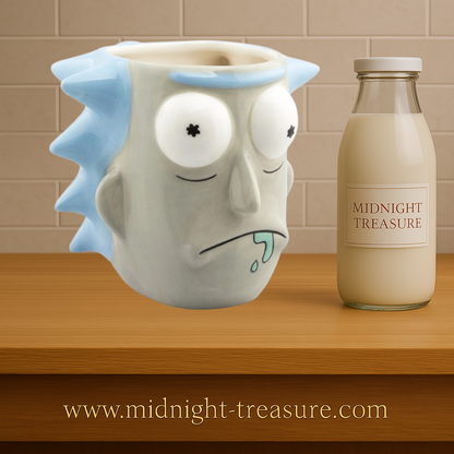 Mug Rick & Morty – Rick Sanchez – 500 ml. Mug 3D en forme de tête de Rick avec cheveux bleus en relief et goutte de bave iconiqu