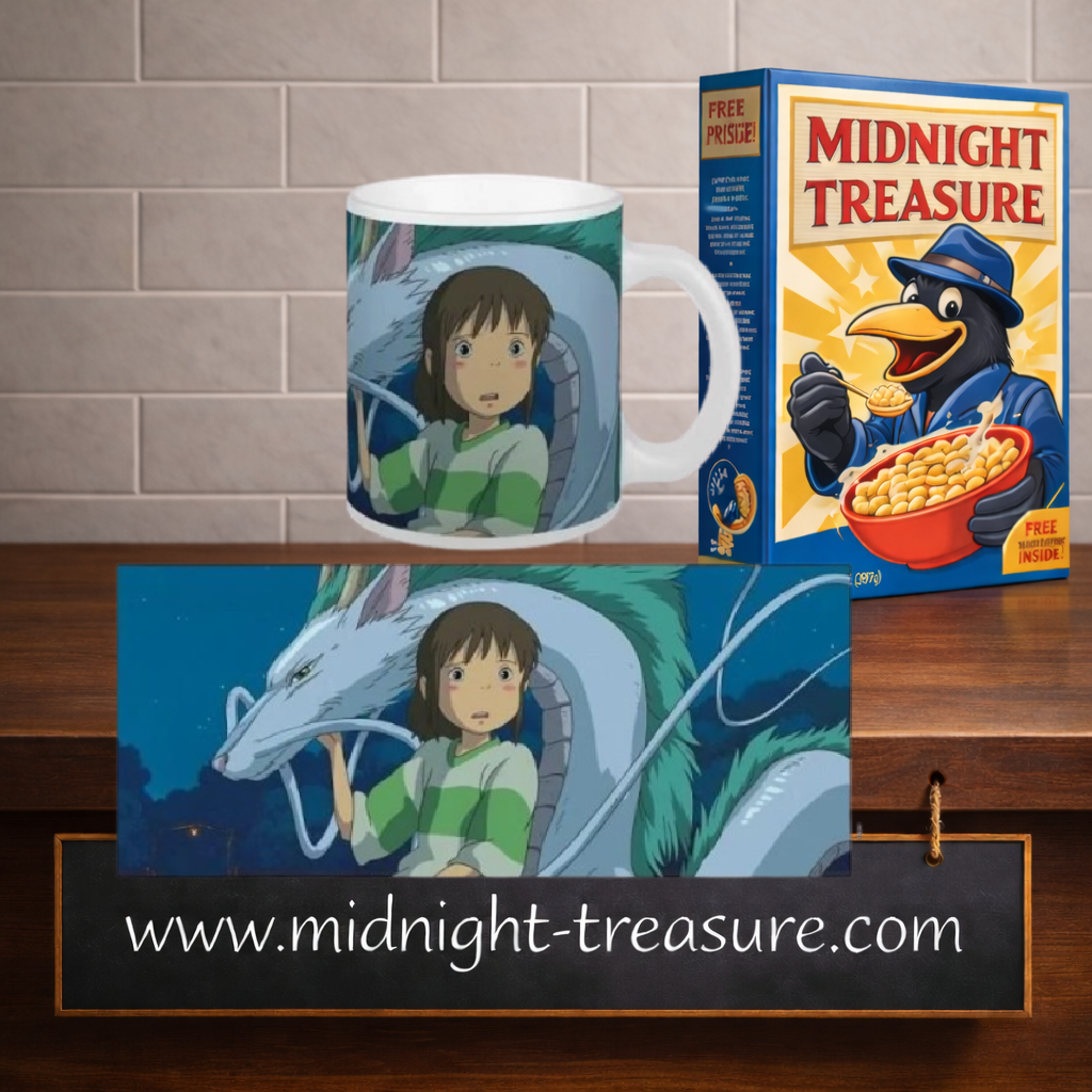 Mug Studio Ghibli 300 ml en céramique avec illustration de Chihiro et du dragon Haku du film Le Voyage de Chihiro.