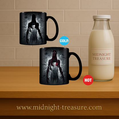 Mug thermoréactif Stranger Things Vecna 315 ml en céramique. Mug à effet thermique révélant Vecna au contact de la chaleur, sous licence officielle Netflix.