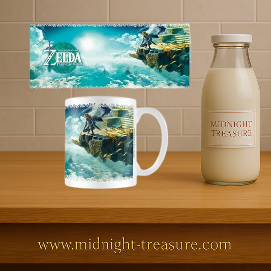 Mug Zelda Tears of the Kingdom – Ciel d’Hyrule – 315 ml – Officiel. Mug en céramique avec imprimé haute qualité représentant Link contemplant les cieux d’Hyrule. Un must-have pour les fans de Zelda et Nintendo.