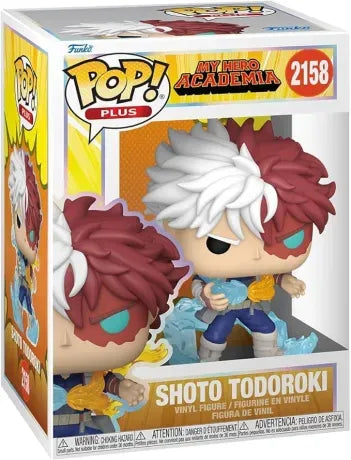 Funko Pop! My Hero Academia – Shoto Todoroki (N°2158). Figurine inspirée de la bataille finale, montrant Shoto utilisant Phosphor avec effets feu et glace.