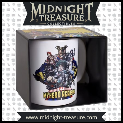 Tasse My Hero Academia - Character Burst. Modèle en céramique de 315 ml avec impression haute qualité. Compatible lave-vaisselle. Parfait pour les fans de l’anime et du manga