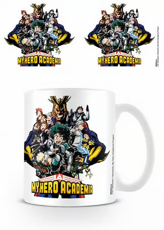 Tasse My Hero Academia - Character Burst. Modèle en céramique de 315 ml avec impression haute qualité. Compatible lave-vaisselle. Parfait pour les fans de l’anime et du manga