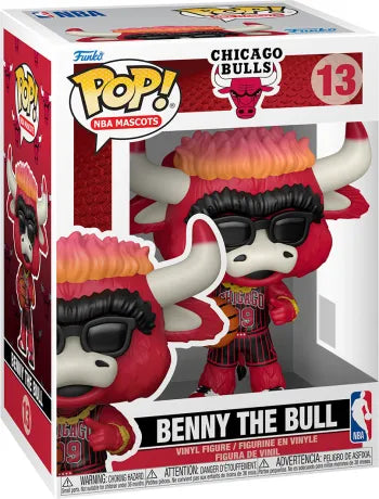 🏀🐂 Funko Pop! NBA Mascots N°13 – Benny the Bull (Pinstripe Jersey) (Benny le Taureau – Maillot à fines rayures) – Chicago Bulls 🐂🏀