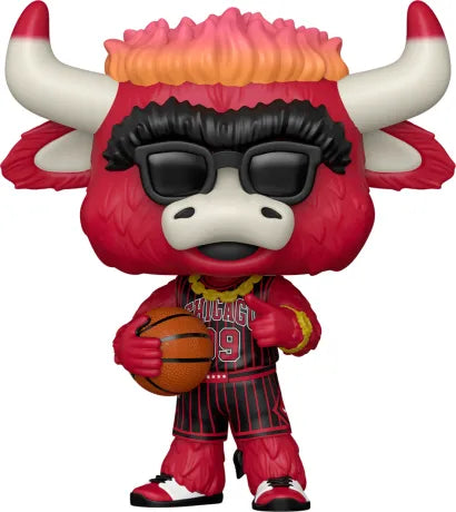 🏀🐂 Funko Pop! NBA Mascots N°13 – Benny the Bull (Pinstripe Jersey) (Benny le Taureau – Maillot à fines rayures) – Chicago Bulls 🐂🏀