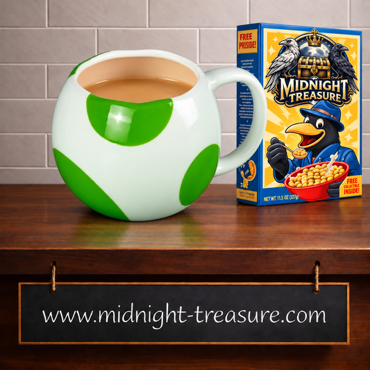 Mug 3D officiel Nintendo Super Mario Yoshi Egg 330 ml Paladone en céramique blanche et verte reproduisant la forme de l’œuf de Yoshi.