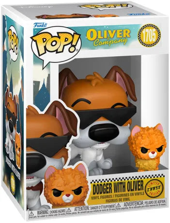 😎🐶 Funko Pop! Disney N°1705 – Dodger with Oliver (Roublard avec Oliver) [Chase] – Oliver & Company (Oliver et Compagnie) 🐶😎
