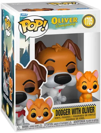 🐶🐱 Funko Pop! Disney N°1705 – Dodger with Oliver (Roublard avec Oliver) – Oliver & Company (Oliver et Compagnie) 🐱🐶