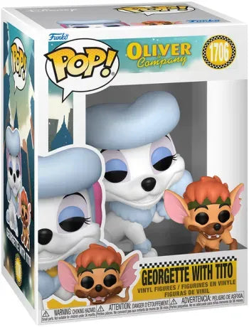 🐩🐶 Funko Pop! Disney N°1706 – Georgette with Tito (Georgette avec Tito) – Oliver & Company (Oliver et Compagnie) 🐶🐩