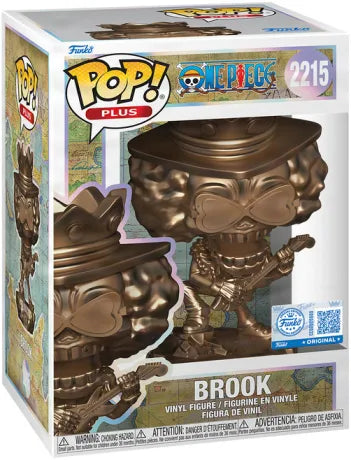 🎸💀 Funko Pop! Plus N°2215 – Brook Statue (Bronze) (Statue de Brook – Bronze) – Funko Exclusive  – One Piece 💀🎸