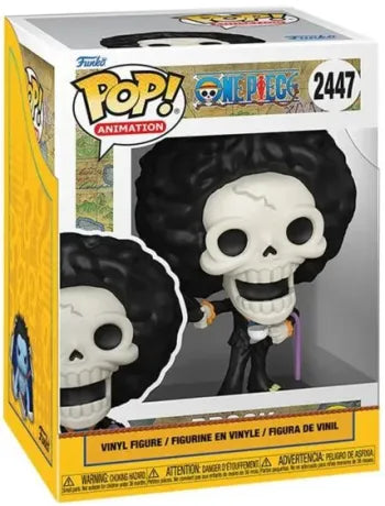 💀🎩 Funko Pop! Animation N°2447 – Brook – Glow in the Dark – One Piece 🎩💀
