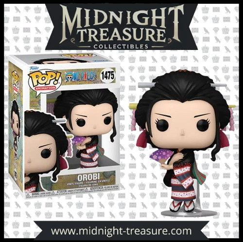 Funko Pop! One Piece 1475 Orobi – Figurine représentant Nico Robin en tenue traditionnelle de Wano, tenant un éventail et vêtue d’un kimono détaillé, édition spéciale pour les collectionneurs.