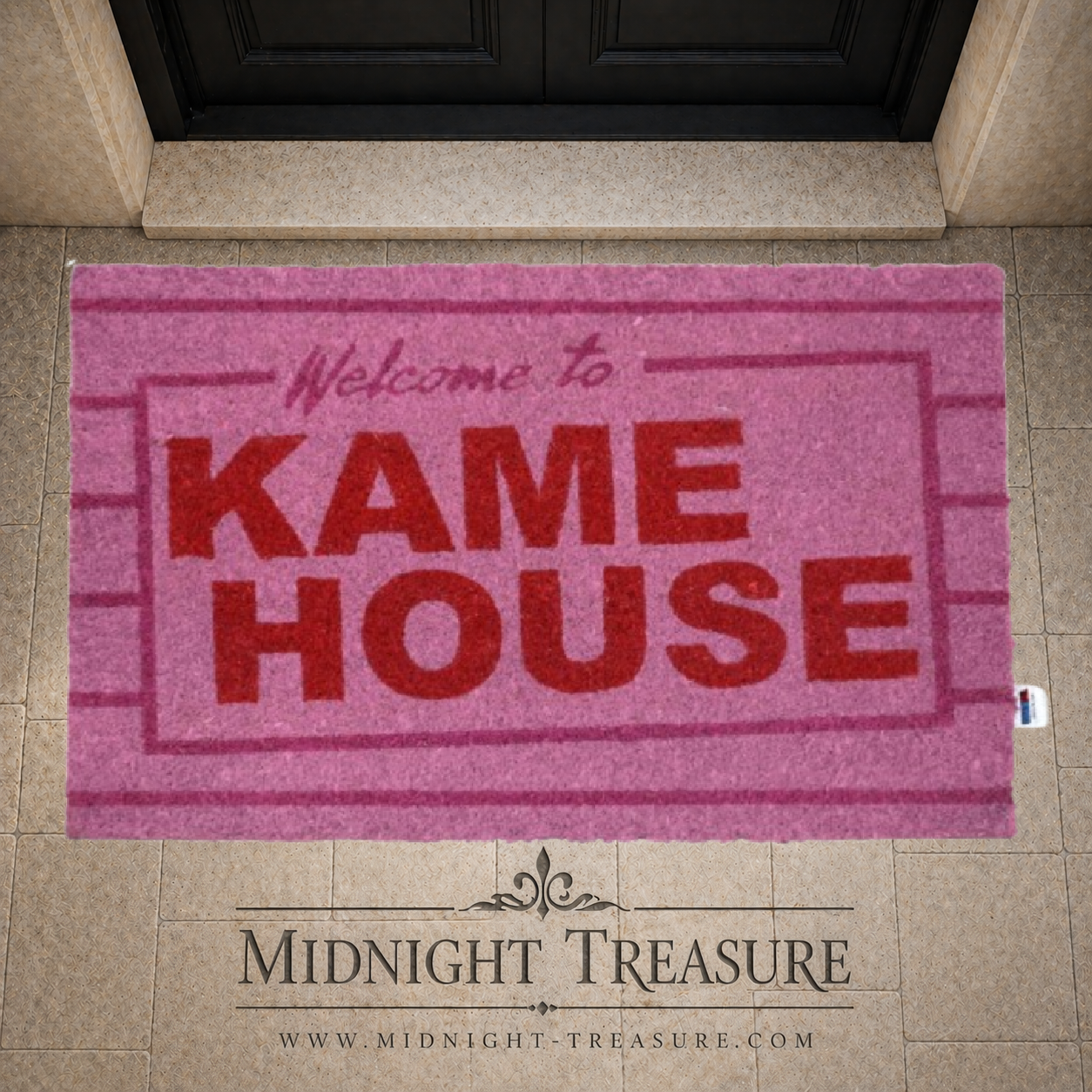 Paillasson Dragon Ball Kame House en fibre de coco, dimensions 60 x 40 cm. Accessoire décoratif sous licence officielle inspiré de la maison de Tortue Géniale.