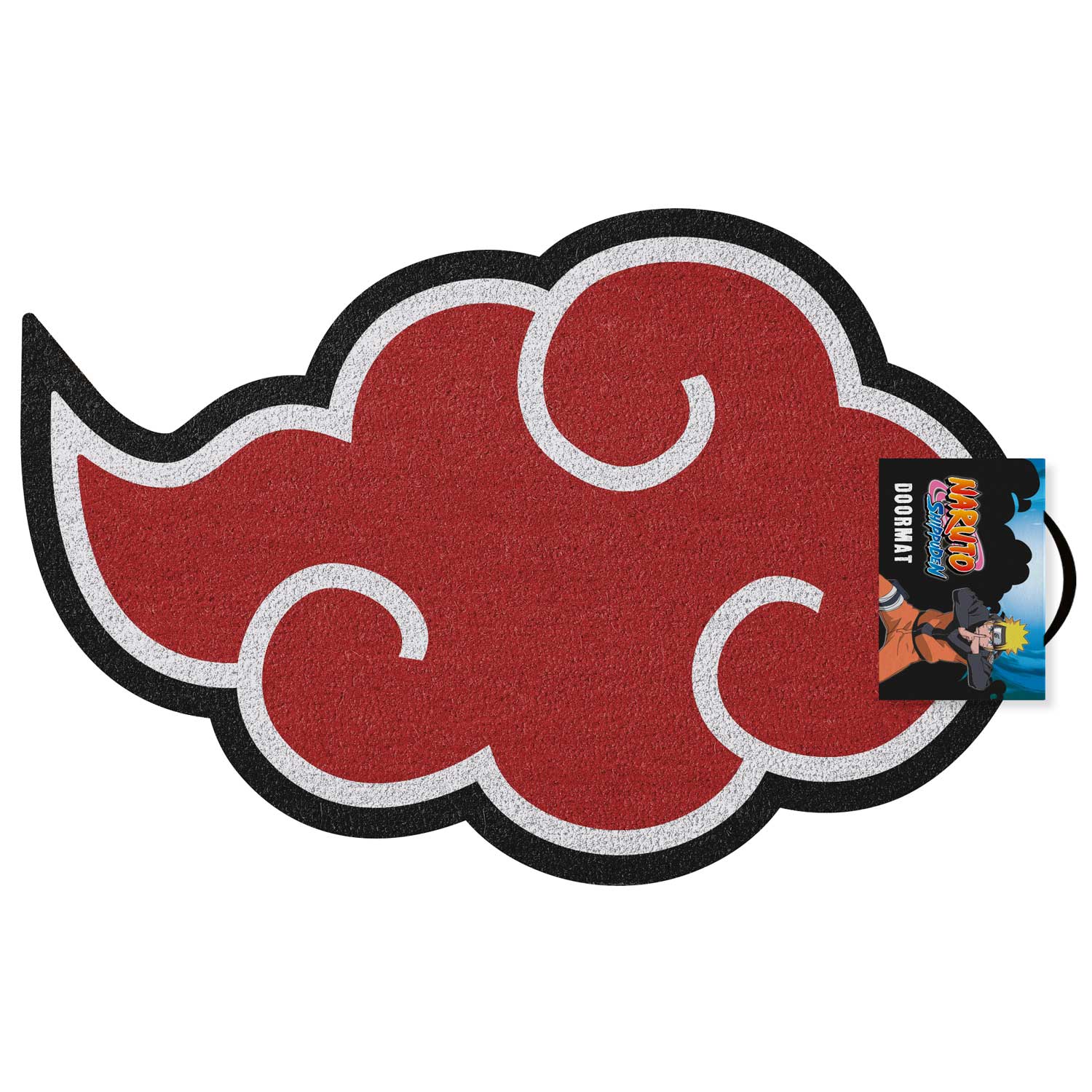 Paillasson Naruto Shippuden – Akatsuki – motif nuage rouge. Fabriqué en fibre de coco avec base antidérapante en PVC. Accessoire geek idéal pour décorer sa maison.