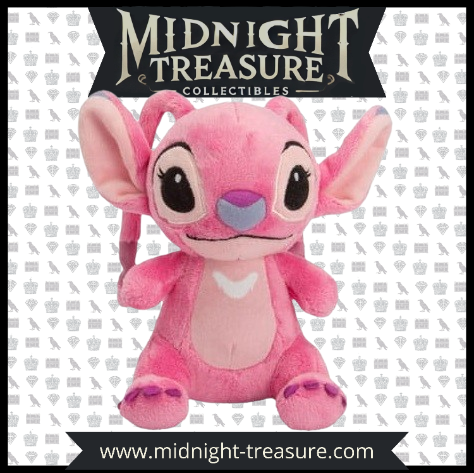 "Peluche Angel Mini (15 cm) – Lilo & Stitch. Angel en version peluche ultra-douce, fidèle à son design dans l’univers Disney. Un incontournable pour les fans de Stitch !"