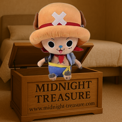 Peluche One Piece – Chopper x Luffy New World Ver. – 20 cm – Officielle. Peluche douce et détaillée représentant Chopper déguisé en Luffy avec son chapeau de paille.